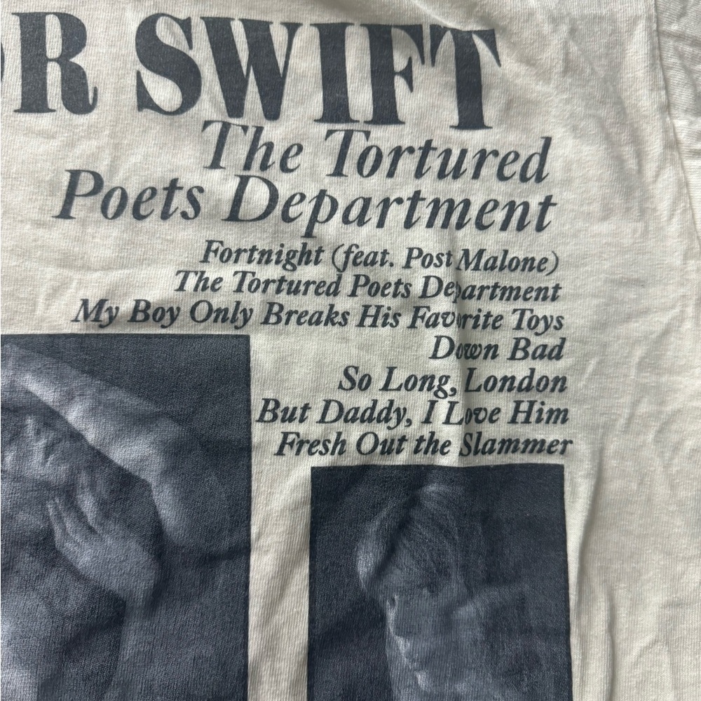 Taylor Swift Cream Graphic Crop Top - Picture 5 of 9